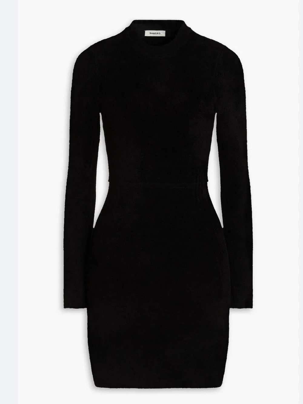 Sandro Black Long-Sleeve Cutout Back Mini Dress - Picture 3 of 10